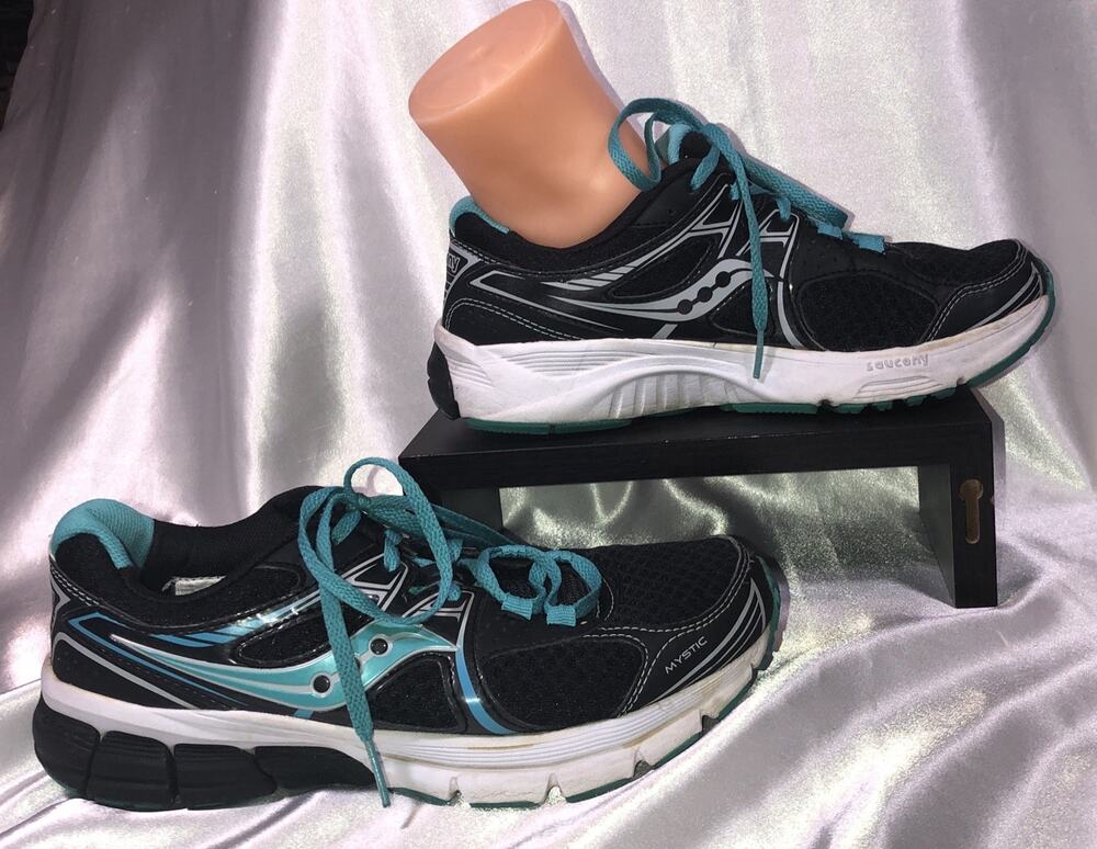 Saucony Mystic Shoe Running Black Teal S15248-10 Women's Size 6